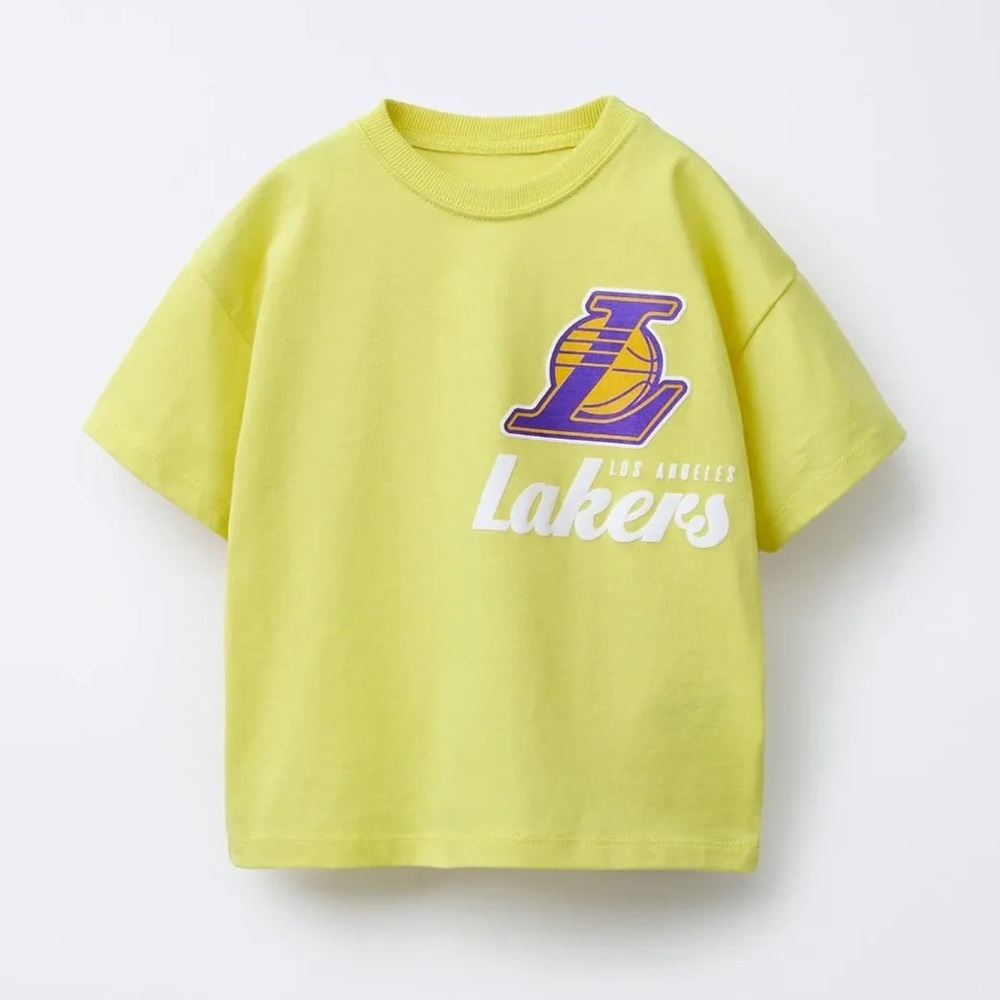 Zara Kids Toddler NBA Lakers Yellow Tshirt Size 4 Boys